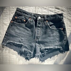 Levi Strauss & Co. Premium San Francisco 501 Black Distressed Denim Shorts